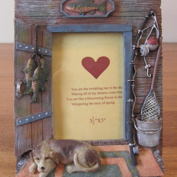 Fishing cabin retreat picture frame-fishing + Dog Lover’s angel mug, pet love - Picture 7 of 10